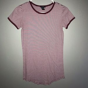 Maroon Basic Striped Tee